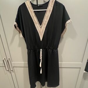 Lovely dress! Beach! Or dress up! Drawstring waist. Large